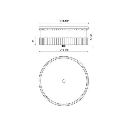 Rue 14-in Flush Mount