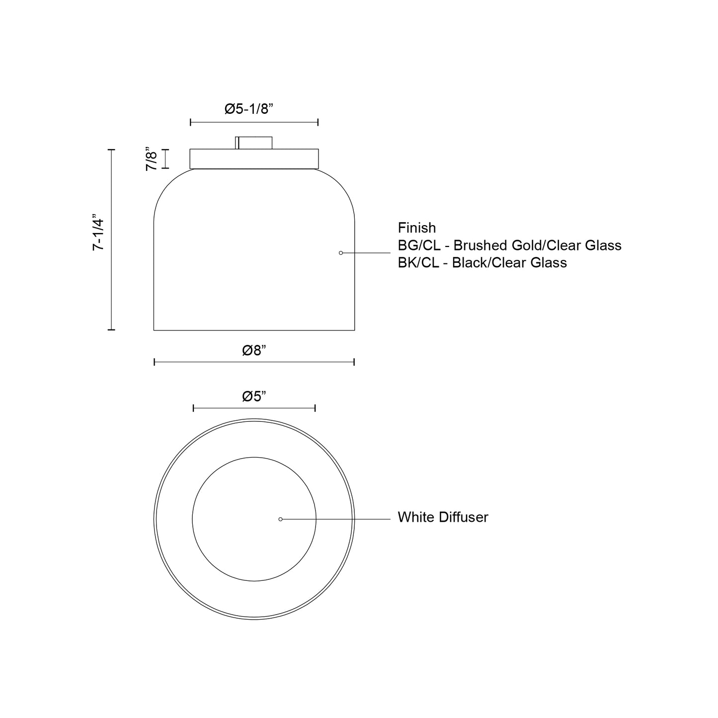 Cedar 8-in Flush Mount