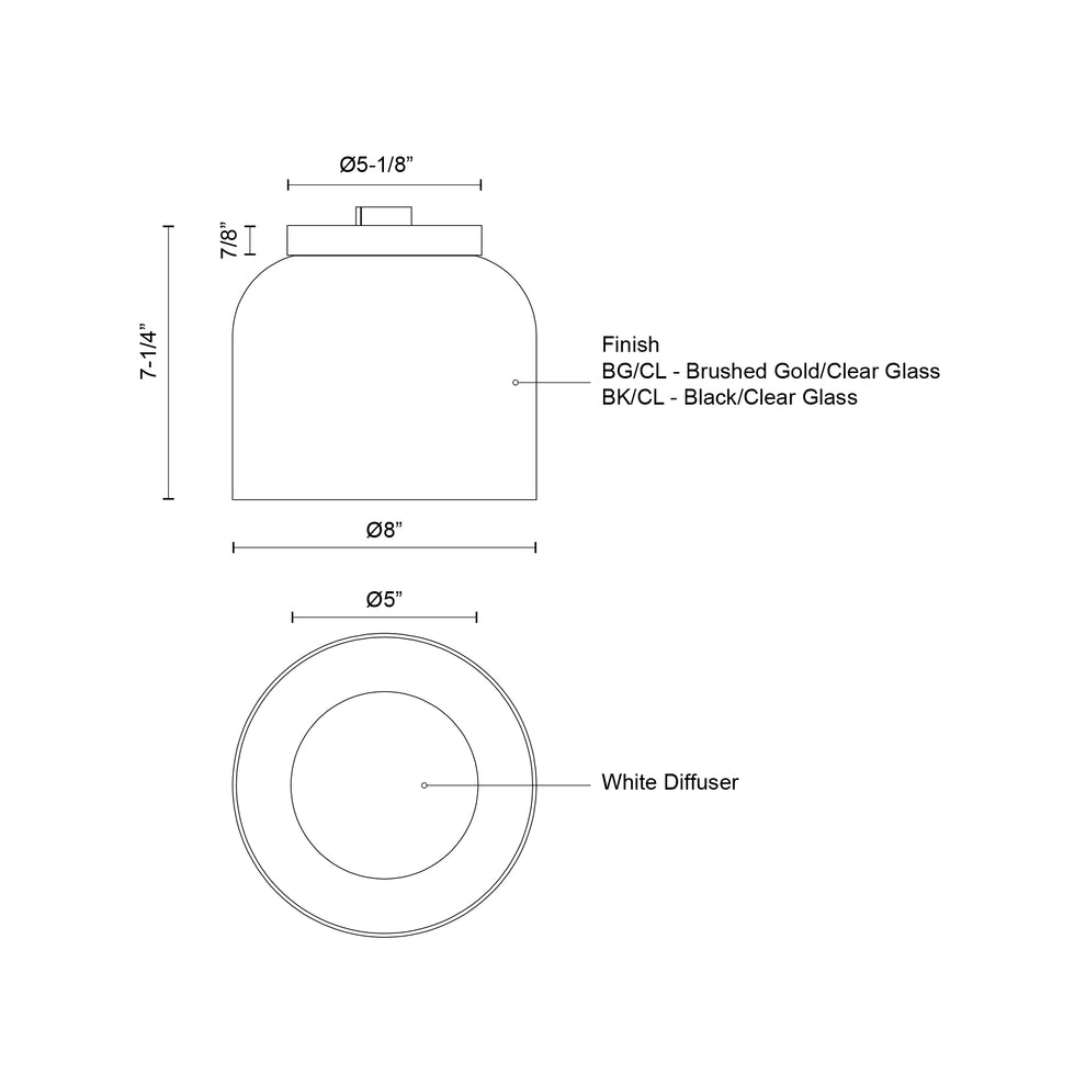 Plafonnier cedar FM52508-BK/CL main image 0