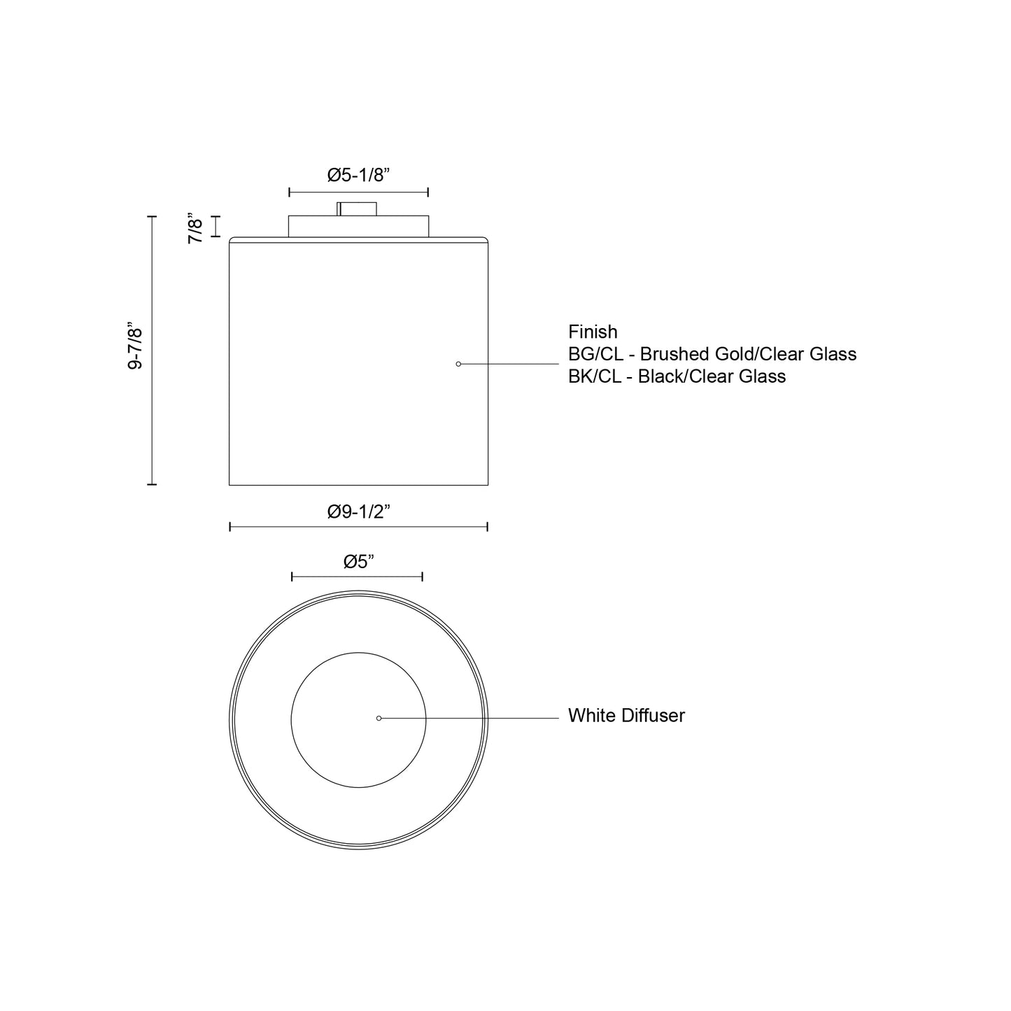 Birch 9-in Flush Mount