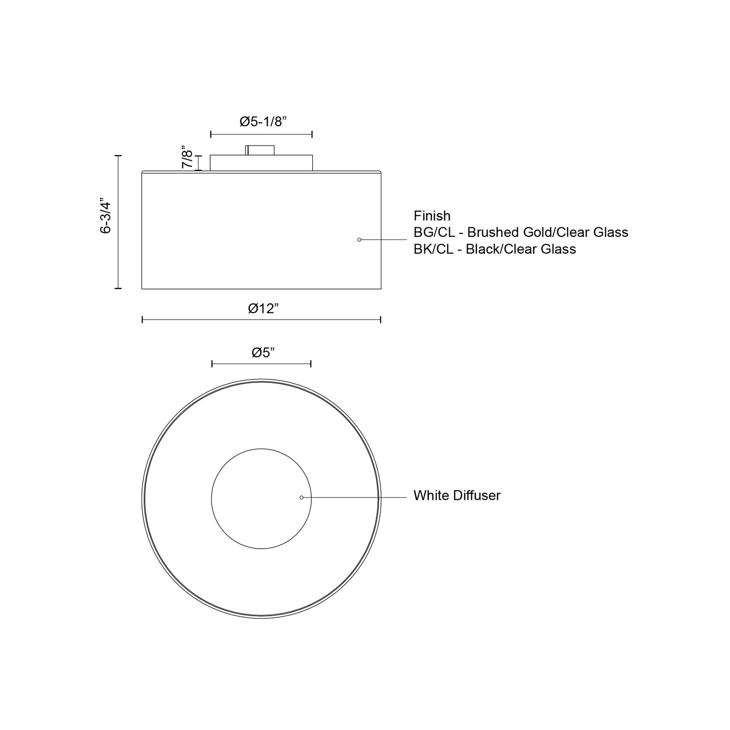 Birch 12-in Flush Mount