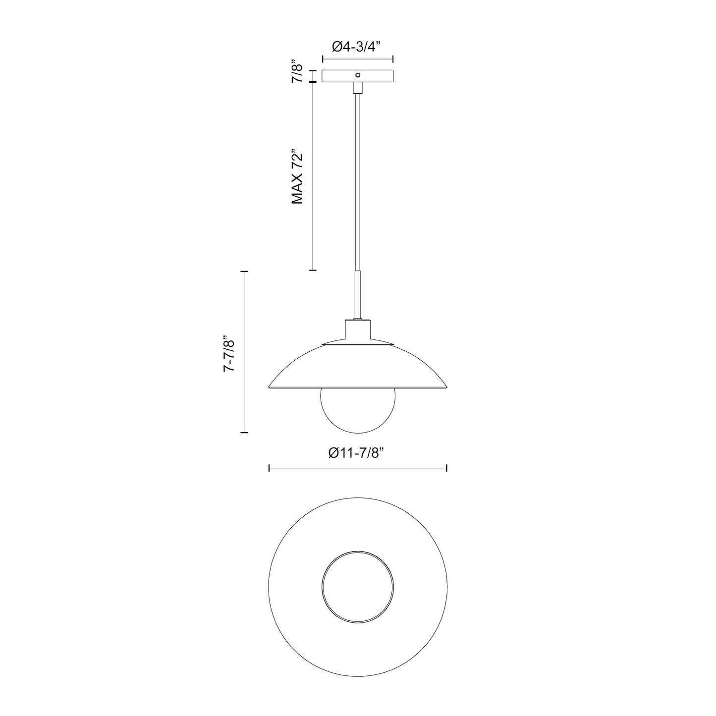 Francesca 12-in Pendant