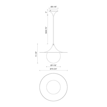 Fuji 16-in Pendant