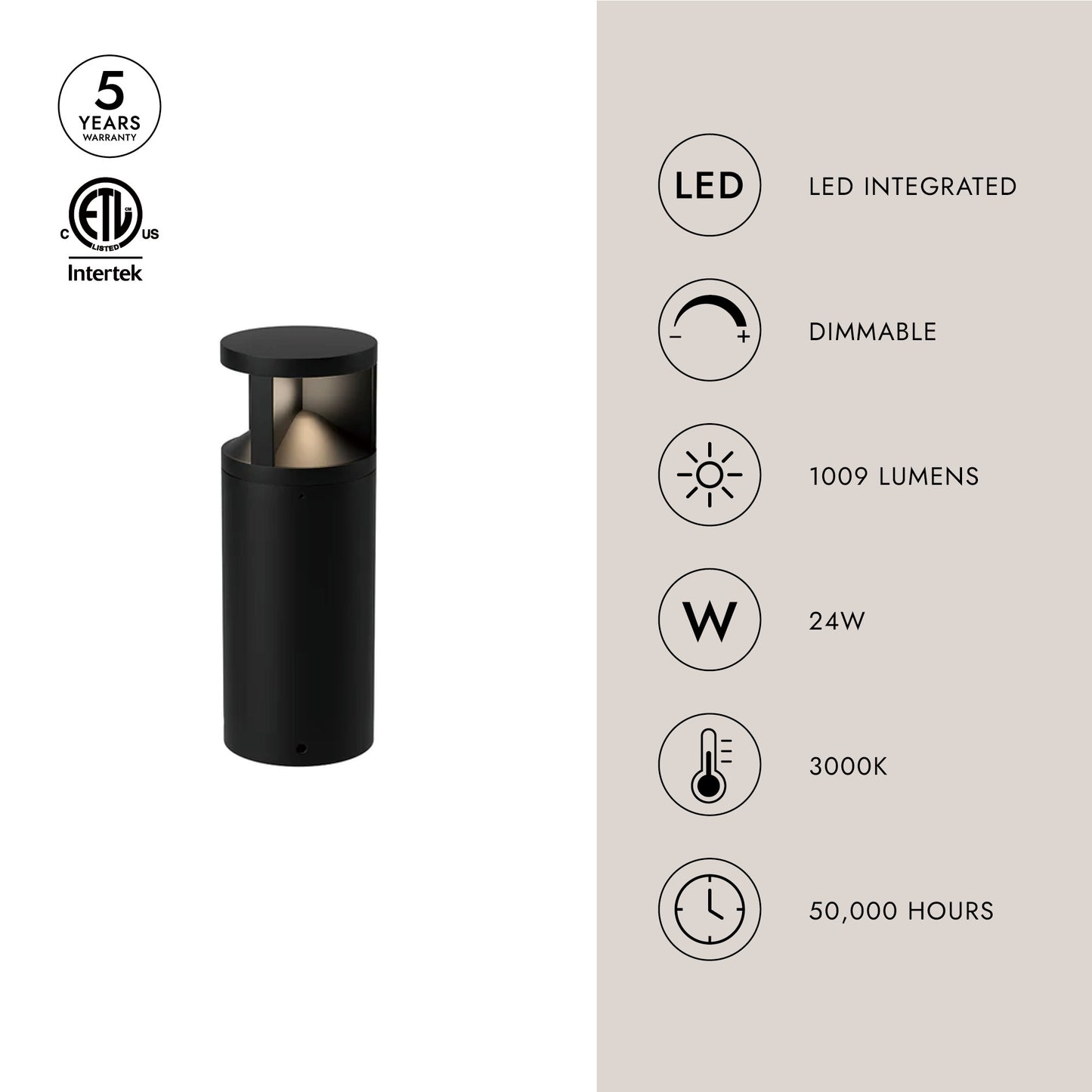 Glen 17-in Exterior Bollard