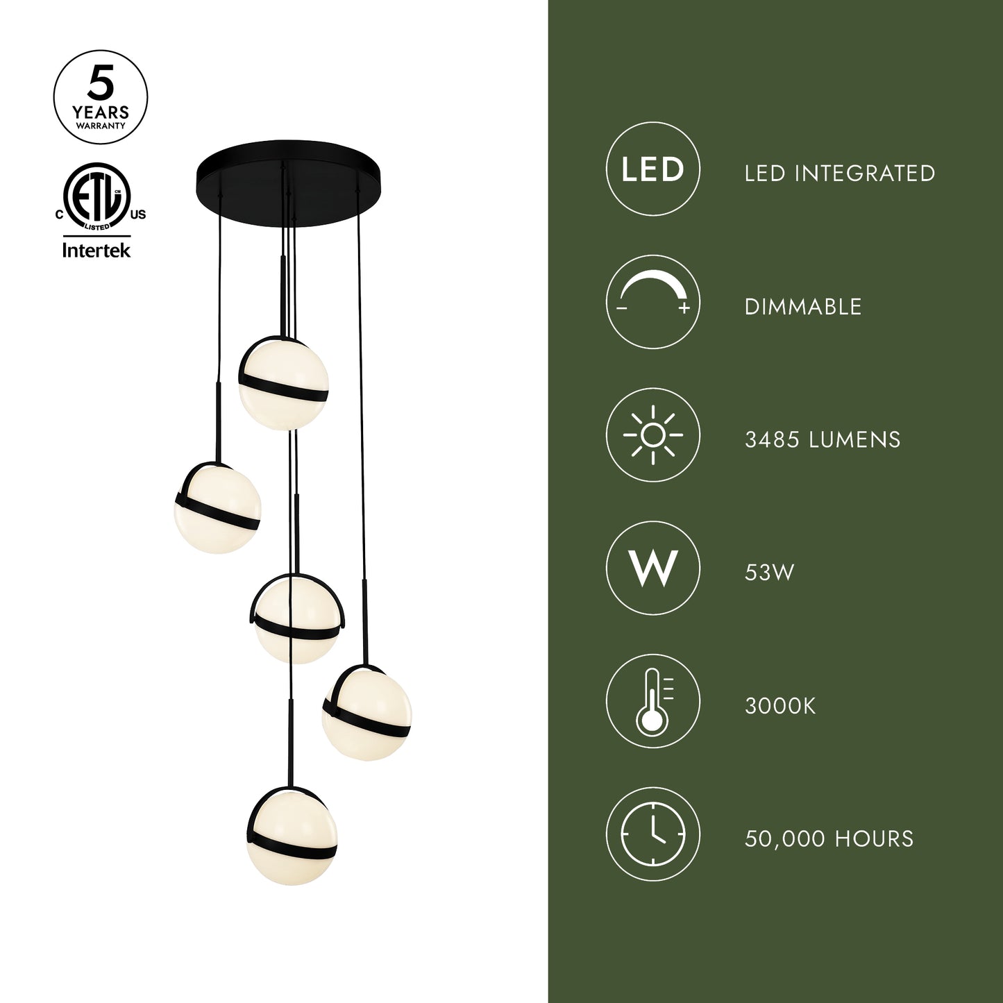 Globo 5 Head Multi Pendant