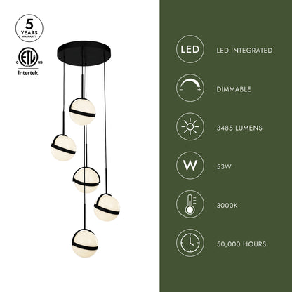 Globo 5 Head Multi Pendant