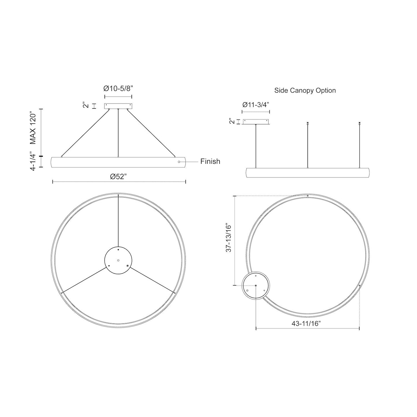 Halo 53-in Pendant