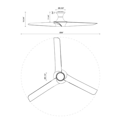 Emiko-H 56-in Ceiling Fan