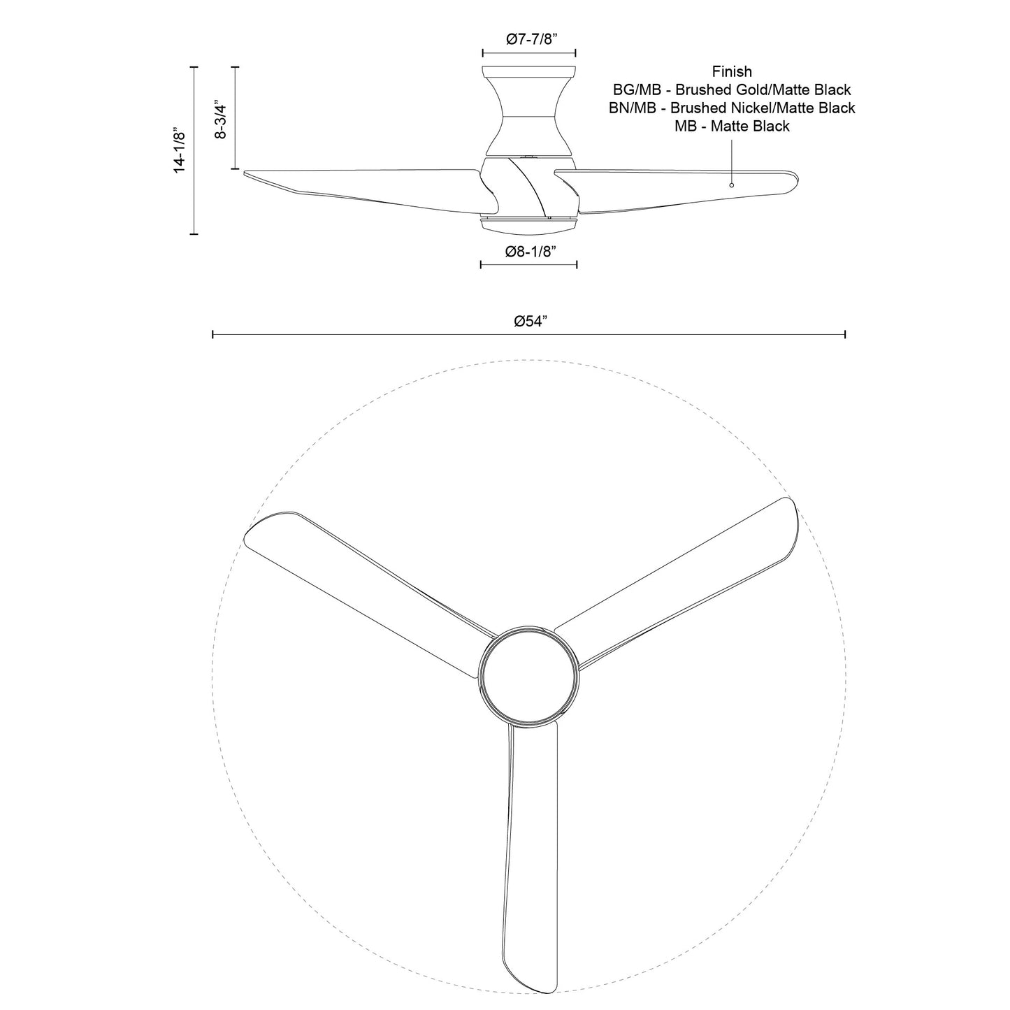 Thalia 54-in Hugger Fan