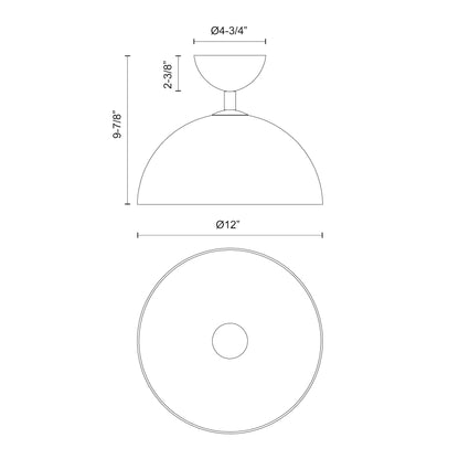 Jude 12-in Semi-Flush Mount