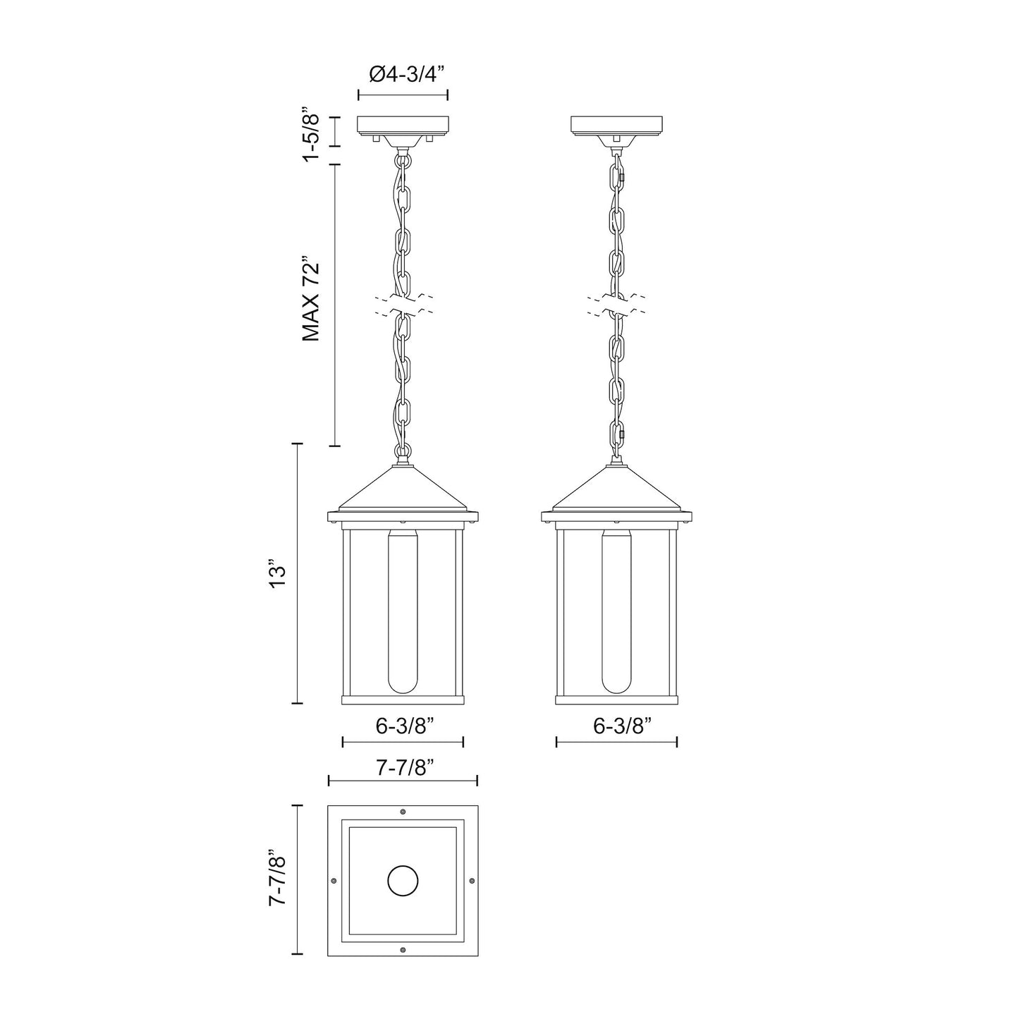 Larchmont 7-in Exterior Pendant