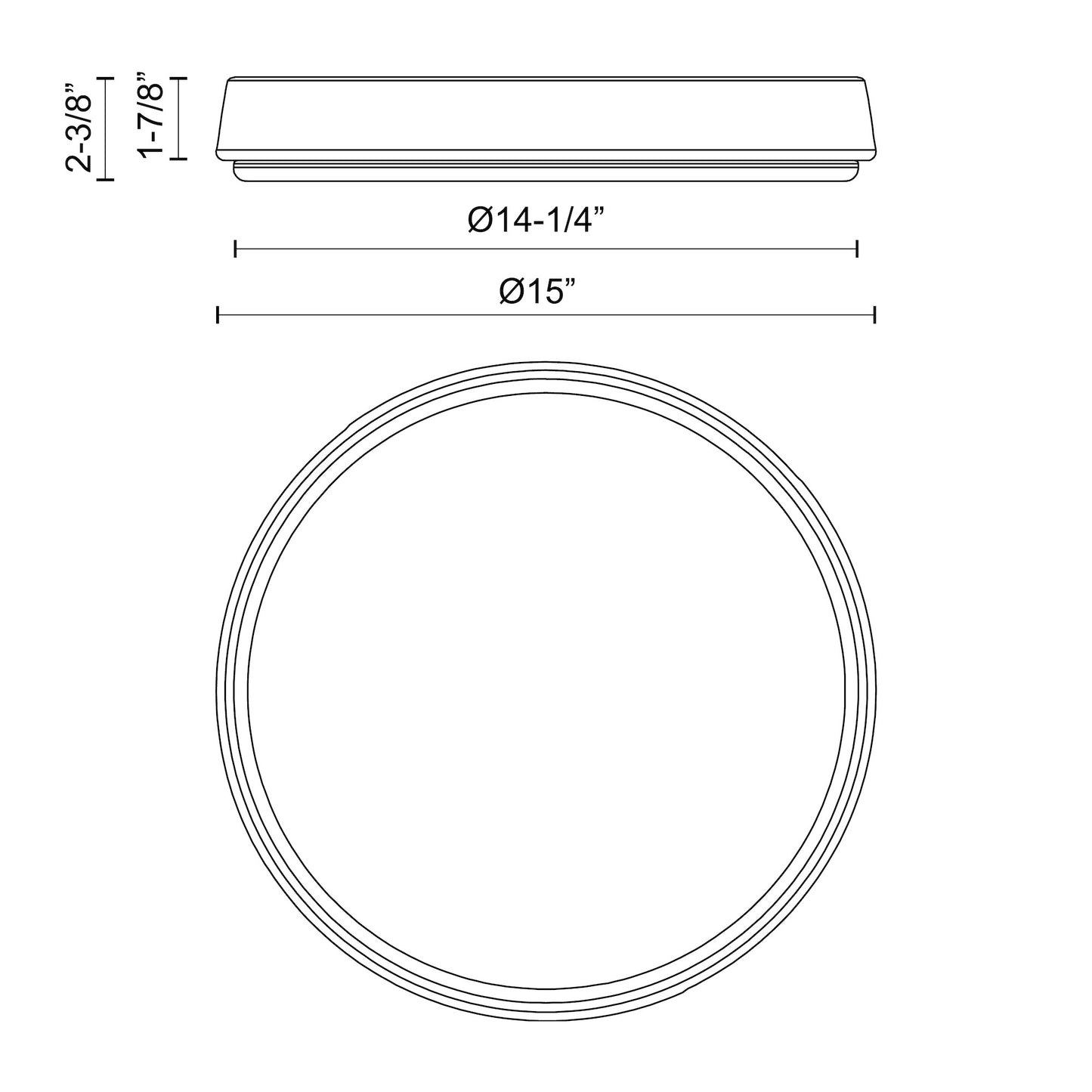 Laval 15-in Flush Mount