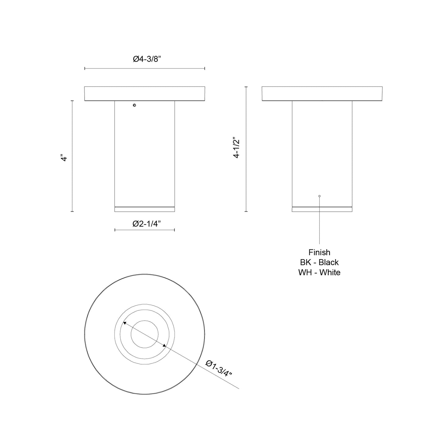 Lorna 4-in (2-in Dia.) Ceiling Mount