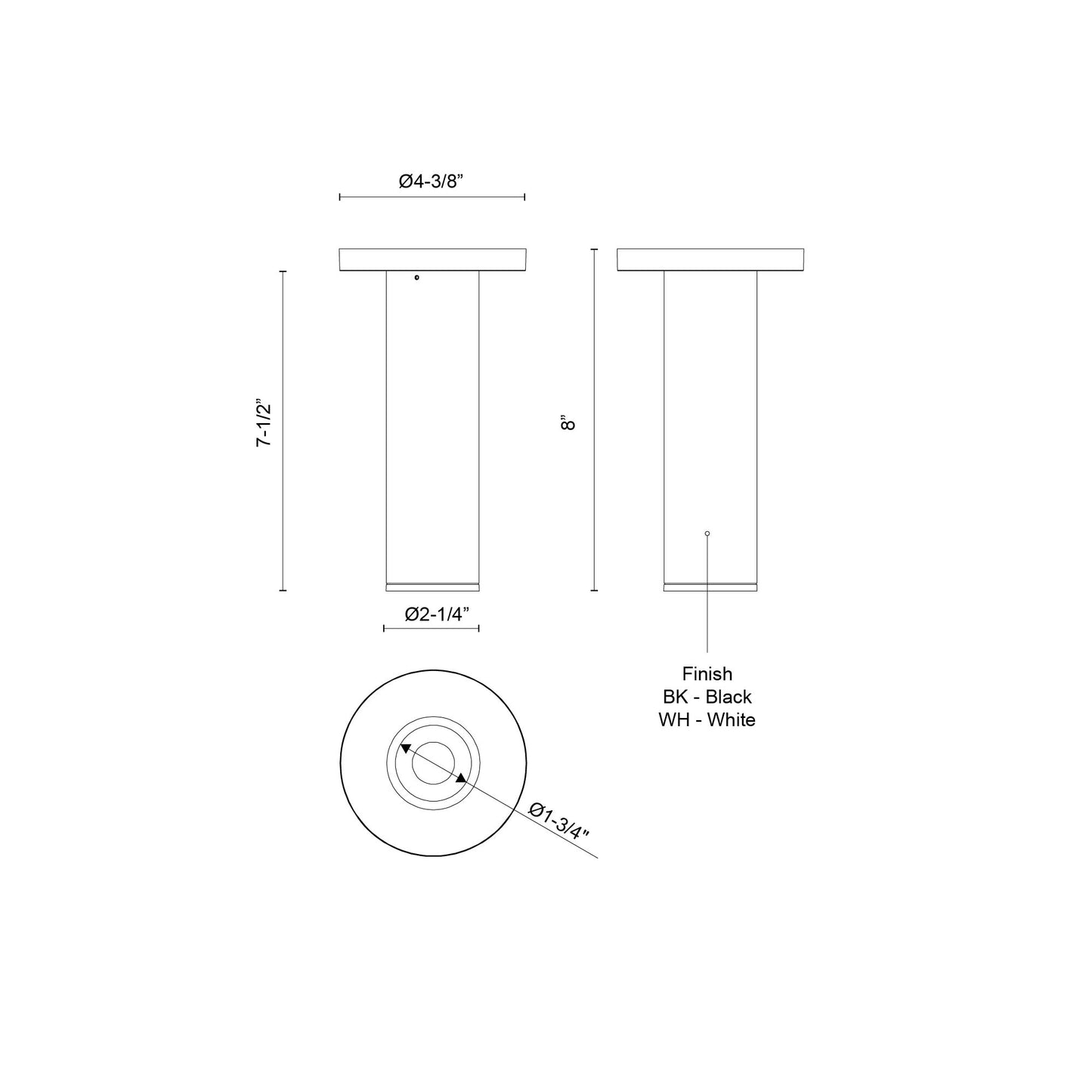 Lorna 8-in (2-in Dia.) Ceiling Mount