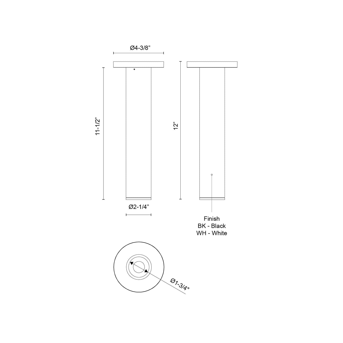 Lorna 12-in (2-in Dia.) Ceiling Mount