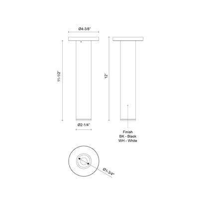 Lorna 12-in (2-in Dia.) Ceiling Mount