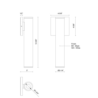 Lorna 12-in (2-in Dia.) Exterior Wall Sconce