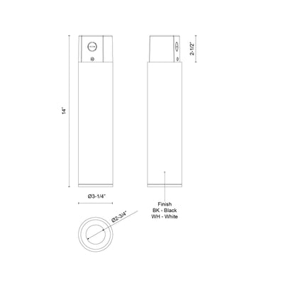 Lorna 14-in (3-in Dia.) Concrete Ceiling Mount