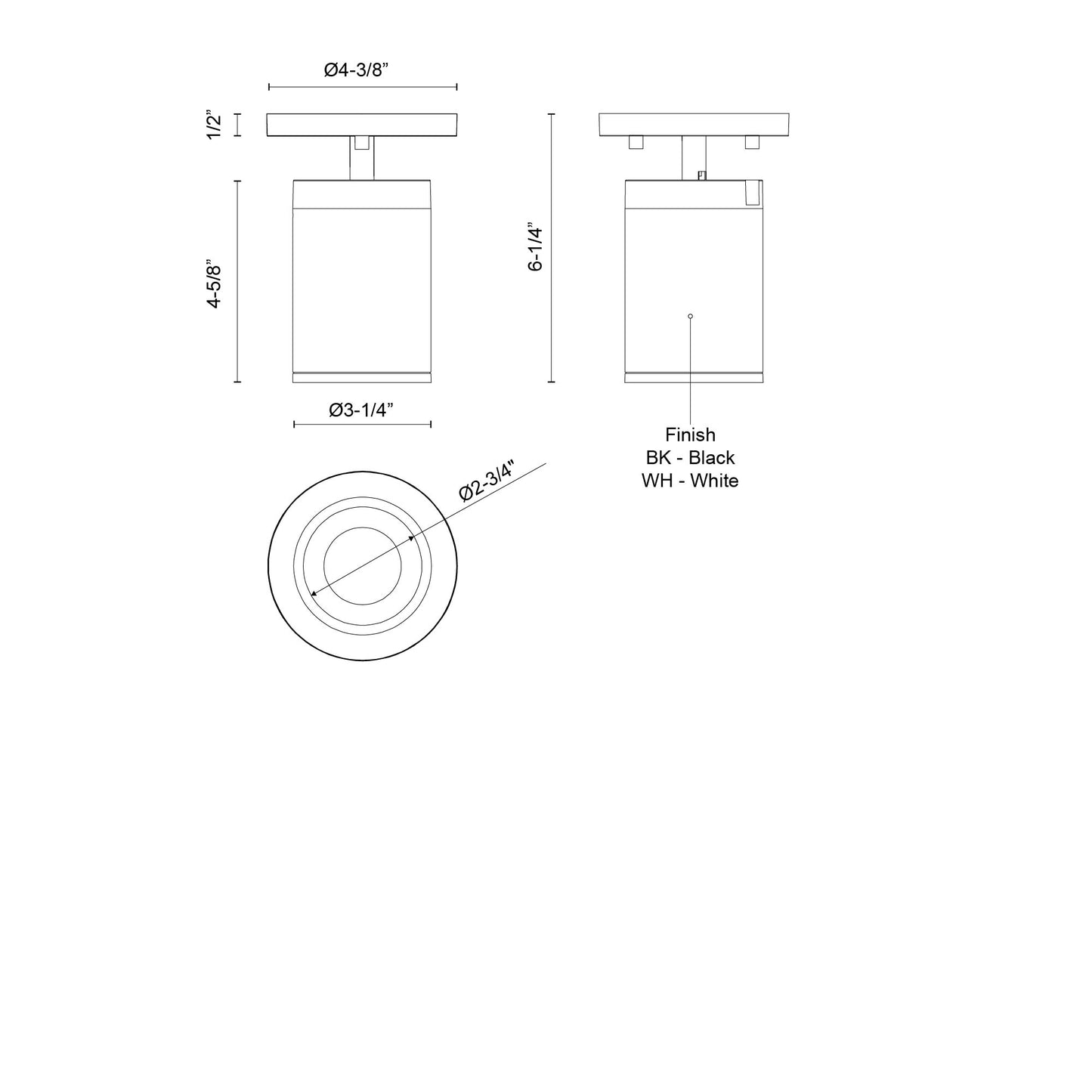 Lorna 6-in (3-in Dia.) Adjustable Ceiling Mount