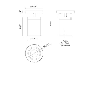 Lorna 6-in (3-in Dia.) Adjustable Ceiling Mount