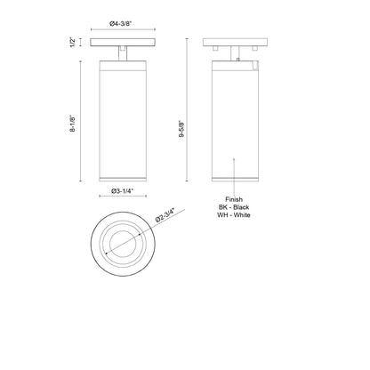 Lorna 9-in (3-in Dia.) Adjustable Ceiling Mount