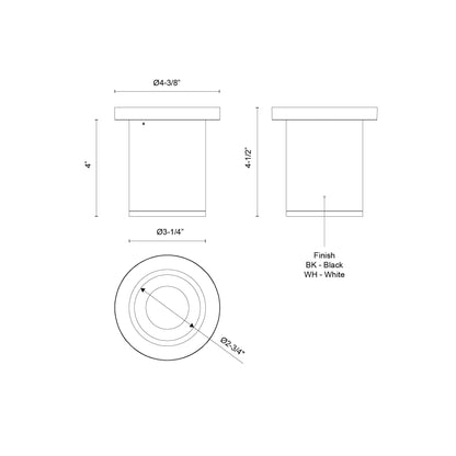 Lorna 4-in (3-in Dia.) Ceiling Mount