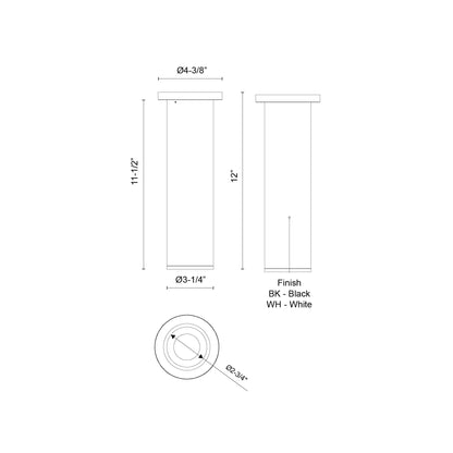 Lorna 12-in (3-in Dia.) Ceiling Mount