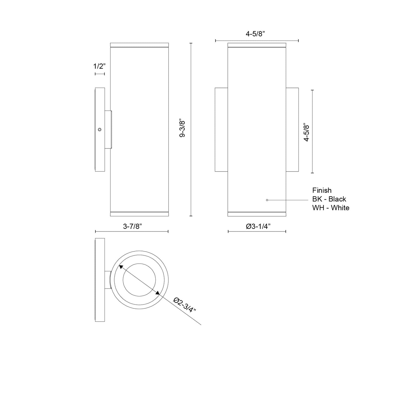 Lorna 9-in (3-in Dia.) Wall Sconce Up/Down Light