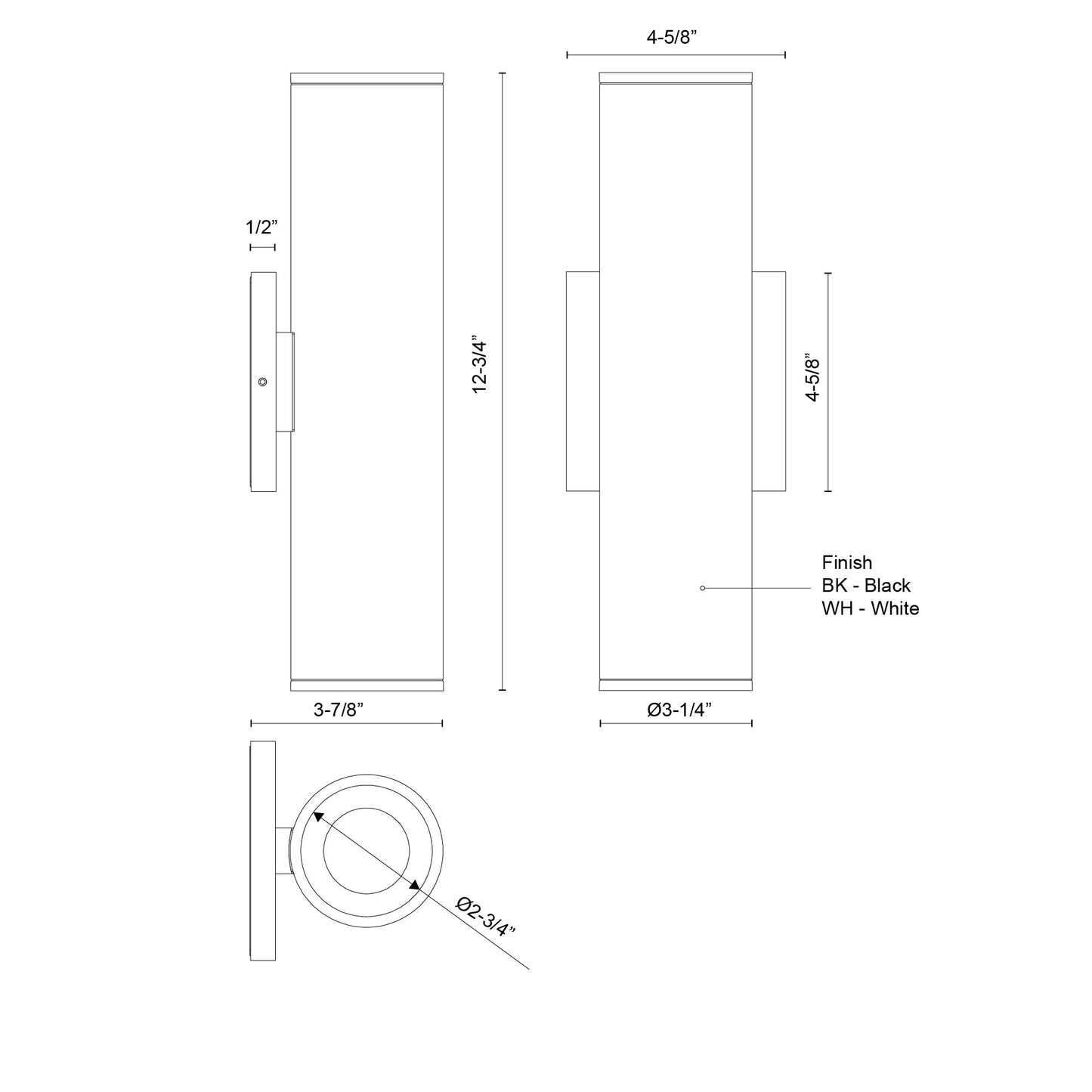 Lorna 12-in (3-in Dia.) Wall Sconce Up/Down Light