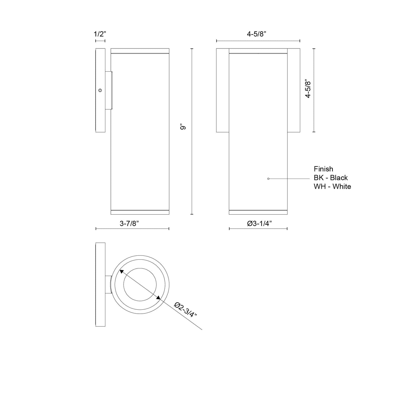 Lorna 9-in (3-in Dia.) Exterior Wall Sconce