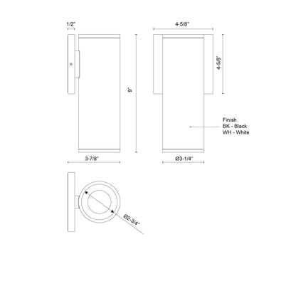 Lorna 9-in (3-in Dia.) Exterior Wall Sconce