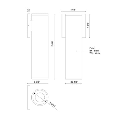 Lorna 12-in (3-in Dia.) Exterior Wall Sconce