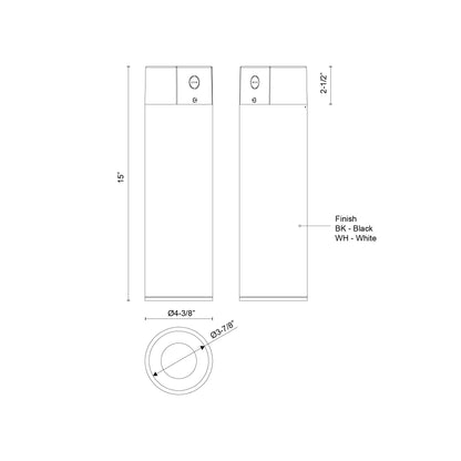 Lorna 15-in (4-in Dia.) Concrete Ceiling Mount