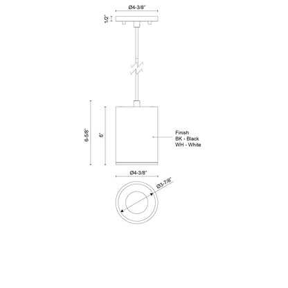 Lorna 6-in (4-in Dia.) Pendant