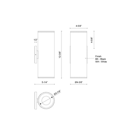 Lorna 12-in (4-in Dia.) Wall Sconce Up/Down Light