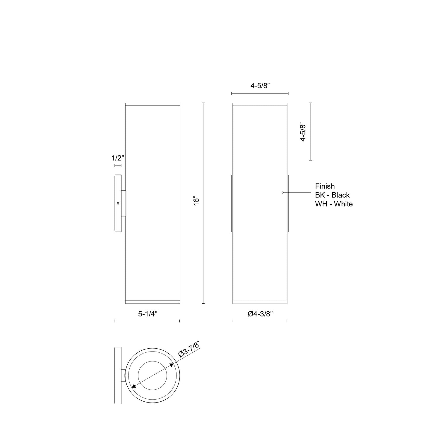 Lorna 16-in (4-in Dia.) Wall Sconce Up/Down Light