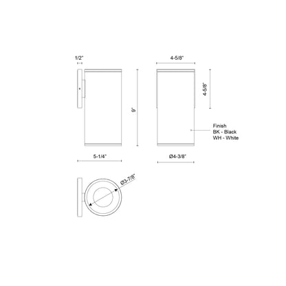 Lorna 9-in (4-in Dia.) Exterior Wall Sconce