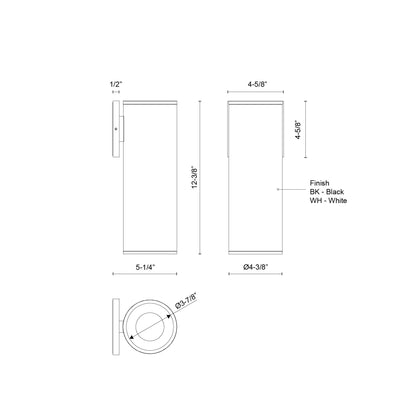 Lorna 12-in (4-in Dia.) Exterior Wall Sconce