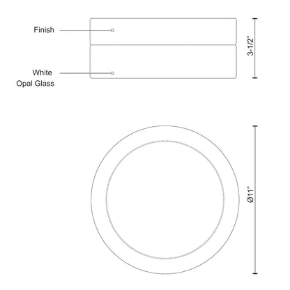 Lomita 11-in Flush Mount