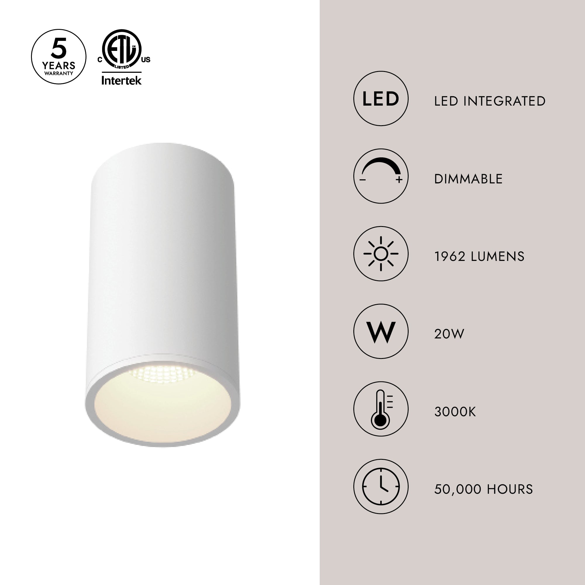 Lorna 8-in (4-in Dia.) Flush Mount – Kuzco Lighting