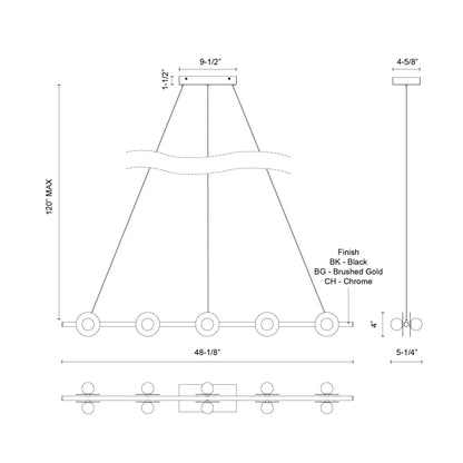 Elixir 48-in Linear Pendant