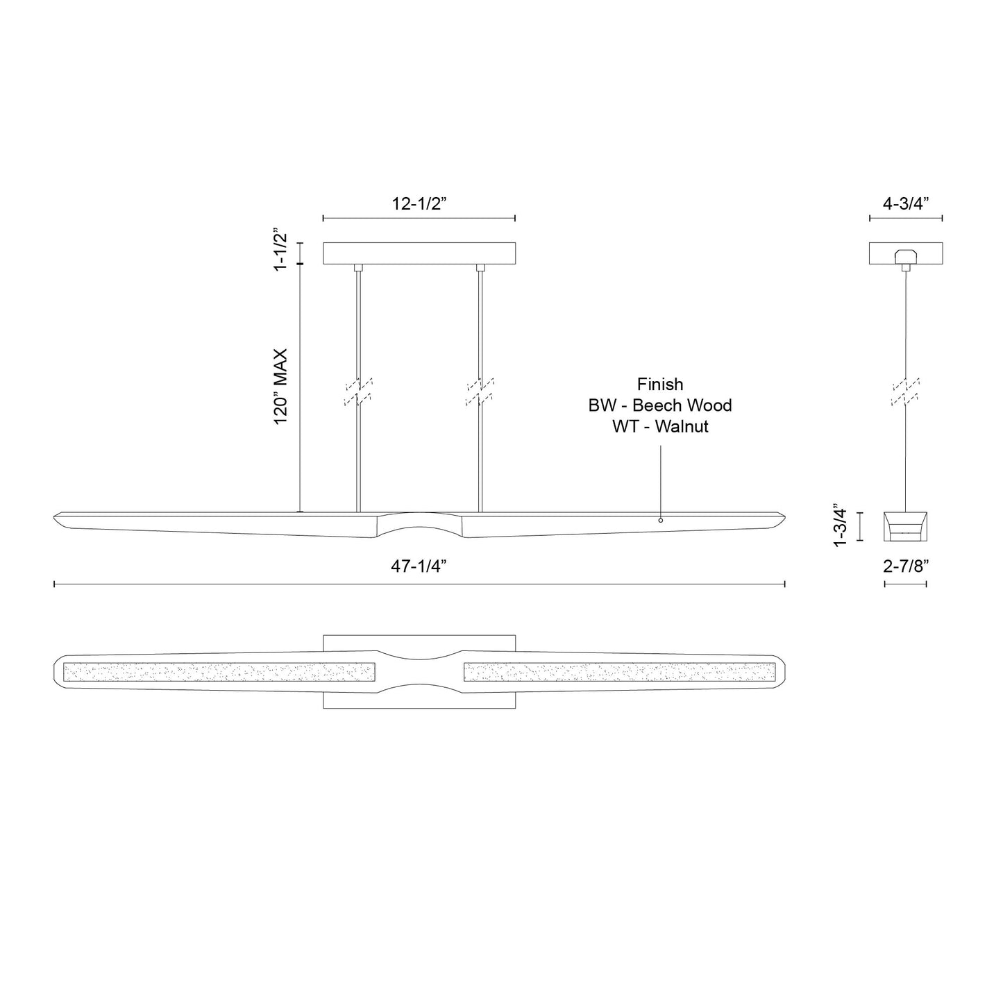 Dakota 42-in Linear Pendant