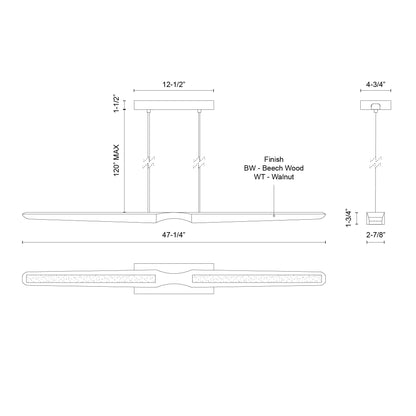 Dakota 42-in Linear Pendant