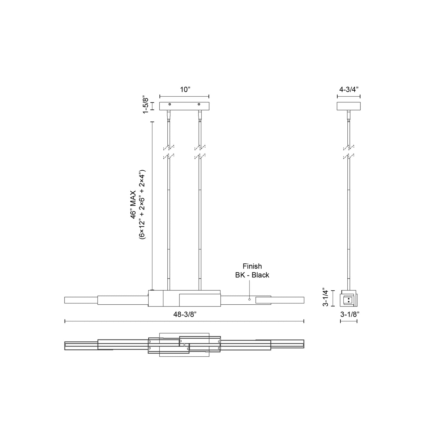 Enzo 48-in Linear Pendant