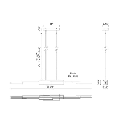 Enzo 60-in Linear Pendant