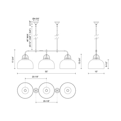 Lancaster 55-in Linear Pendant