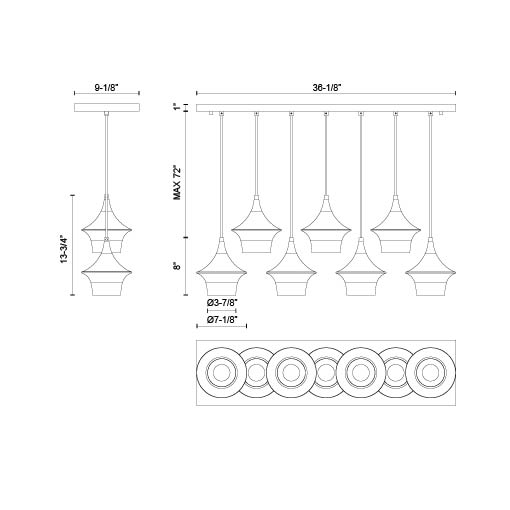 Emiko 36-in Linear Pendant