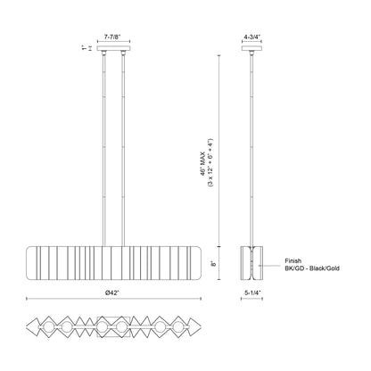 Akira 42-in Linear Pendant