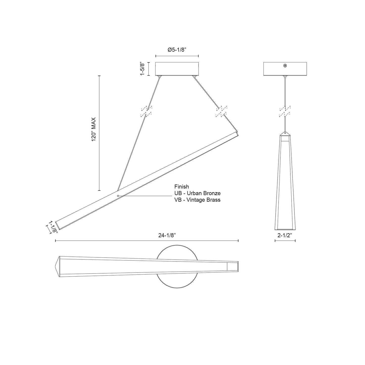 Lex 24-in Linear Pendant