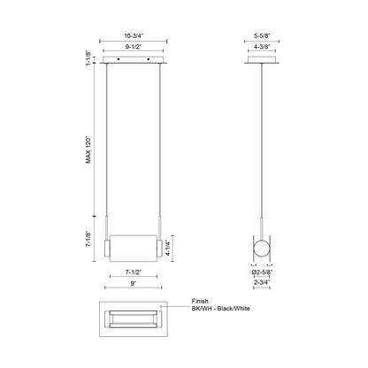 Phoenix 9-in Linear Pendant